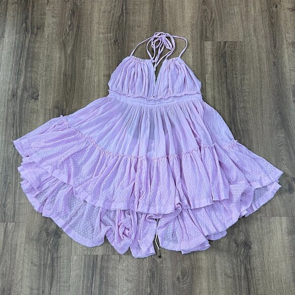 NEW Free People Lilac Babydoll 100 Degree Dress Sz M - Picture 4 of 16